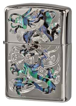 【ZIPPO】ZIPPOライター 777 貝仕様 両面加工 交換電気ユニット ZIPPO】ZIPPOライター 777 貝仕様 両面加工 交換電気ユニット